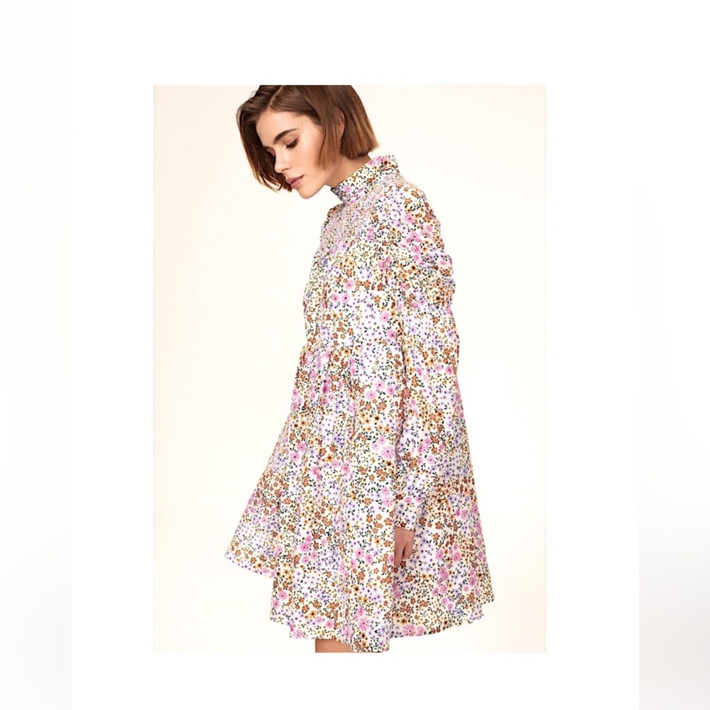 Babydoll long sleeve floral dress